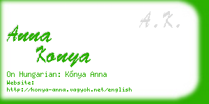 anna konya business card