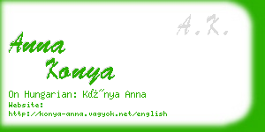 anna konya business card